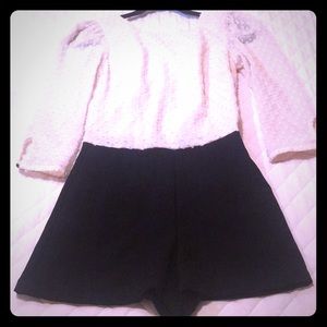 Elegant Ivory and Black Holiday Romper